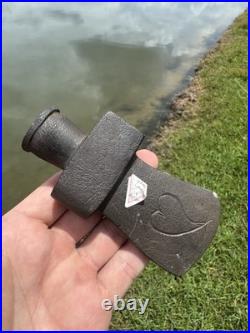 Rare Native American Pipe Tomohawk Carved Axe Head