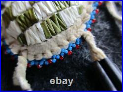 Rare Native American Quilled Leather Fetish, Turtle Amulet, Sd-082603714