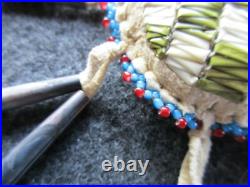 Rare Native American Quilled Leather Fetish, Turtle Amulet, Sd-082603714
