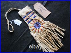 Rare! Native American Quilled Leather Medicine Bag, Tobacco Pouch Sd-042307313