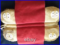 Rare! Native American Quilled Leather Saddle Pad, Museum Piece, Du-012508715