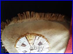 Rare! Native American Quilled Leather Saddle Pad, Museum Piece, Du-012508715