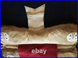 Rare! Native American Quilled Leather Saddle Pad, Museum Piece, Du-012508715