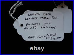 Rare! Native American Quilled Leather Saddle Pad, Museum Piece, Du-012508715