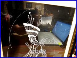 Rare Native American Scratch Art Painting Antelope Kachina Dancer Hopi Laguna Nm