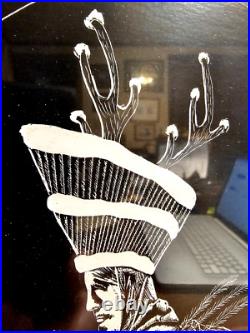 Rare Native American Scratch Art Painting Antelope Kachina Dancer Hopi Laguna Nm