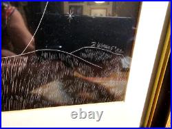 Rare Native American Scratch Art Painting Antelope Kachina Dancer Hopi Laguna Nm