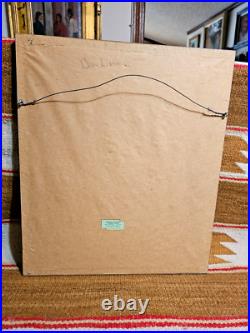 Rare Native American Scratch Art Painting Antelope Kachina Dancer Hopi Laguna Nm