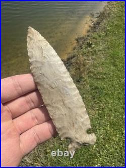 Rare Native American Side Notched Spearhead Arrowhead Point