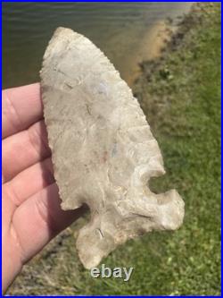 Rare Native American Side Notched Spearhead Arrowhead Point