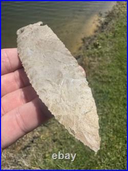 Rare Native American Side Notched Spearhead Arrowhead Point