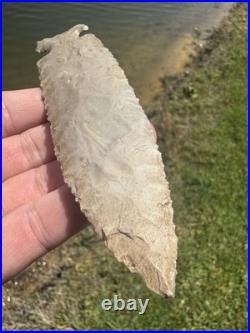 Rare Native American Side Notched Spearhead Arrowhead Point