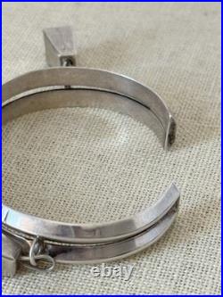 Rare Native American Sign Sterling Silver Bells Charm Bracelet #11