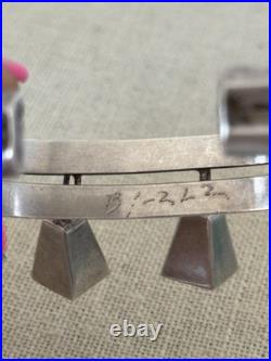 Rare Native American Sign Sterling Silver Bells Charm Bracelet #11
