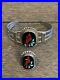 Rare-Native-American-Signed-Kenny-Calabaza-Sterling-Silver-Cardinal-Bracelet-Set-01-zqck