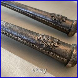 Rare Native American Silver Salad Serving Set Mid Century Turquoise Coral