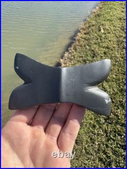 Rare Native American Slate Reel Bannerstone Drilled