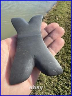 Rare Native American Slate Reel Bannerstone Drilled