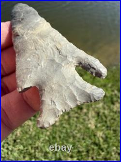 Rare Native American Snapped Kirk Corner Notch Point Arrowhead