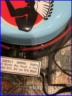Rare Native American Spirit Tobacco Indian Beer Bar Neon Button Light Bar Sign