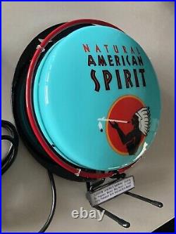 Rare Native American Spirit Tobacco Indian Beer Bar Neon Button Light Bar Sign