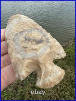 Rare Native American Stemmed Large Creek Arrowhead Point