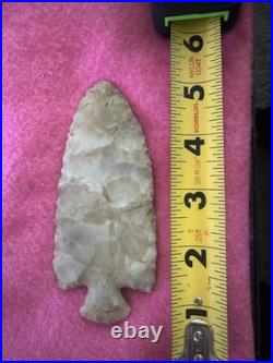 Rare Native American Stemmed Large Creek Arrowhead Point