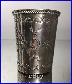 Rare Native American Sterling Silver Kachina Cup Navajo Southwestern'Knifewing
