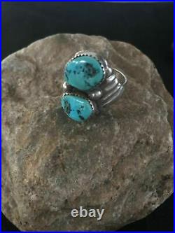 Rare Native American Sterling Silver Kingman Turquoise Mens Ring Sz 11.5 A1299