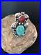 Rare-Native-American-Sterling-Silver-Royston-Turquoise-Coral-Mens-Ring-Sz8-S1293-01-hhrn
