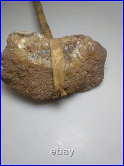 Rare Native American Stone Geode Head War Club Rawhide Leather Wrapped 22 Long