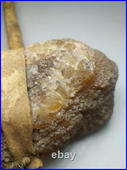 Rare Native American Stone Geode Head War Club Rawhide Leather Wrapped 22 Long