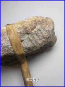 Rare Native American Stone Geode Head War Club Rawhide Leather Wrapped 22 Long