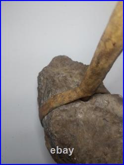 Rare Native American Stone Geode Head War Club Rawhide Leather Wrapped 22 Long