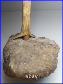 Rare Native American Stone Geode Head War Club Rawhide Leather Wrapped 22 Long