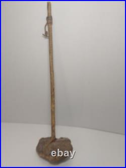 Rare Native American Stone Geode Head War Club Rawhide Leather Wrapped 22 Long