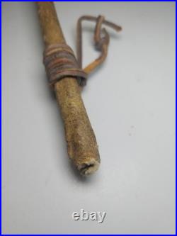 Rare Native American Stone Geode Head War Club Rawhide Leather Wrapped 22 Long