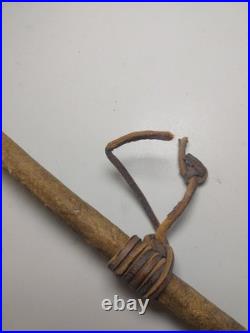 Rare Native American Stone Geode Head War Club Rawhide Leather Wrapped 22 Long