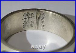 Rare Native American Troy Hoyungwa Hopi Sterling Overlay Ring Size 7.25 Signd 4g