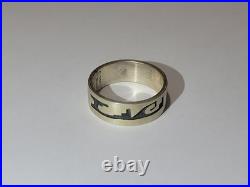 Rare Native American Troy Hoyungwa Hopi Sterling Overlay Ring Size 7.25 Signd 4g