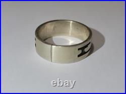 Rare Native American Troy Hoyungwa Hopi Sterling Overlay Ring Size 7.25 Signd 4g