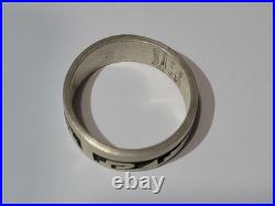 Rare Native American Troy Hoyungwa Hopi Sterling Overlay Ring Size 7.25 Signd 4g