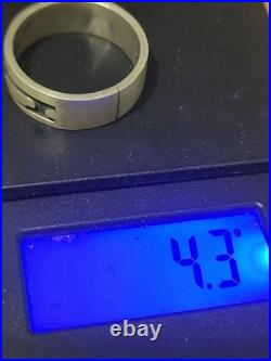 Rare Native American Troy Hoyungwa Hopi Sterling Overlay Ring Size 7.25 Signd 4g