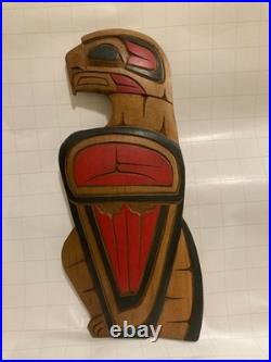 Rare Native American Wooden Painted Floyd Edwards Eagle Excellent Condition Big