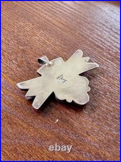 Rare Native American Yaqui Indian Pendant signed Art Tafoya Sterling Turquoise