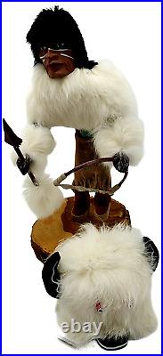 Rare Native American hand carved Kachina Buffalo Large 13 Tall Signed by TT
