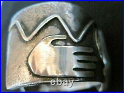 Rare Navaj ORVIL JACK Turquoise Sterling Silver'Petroglyph BraceletSTU BILLIE