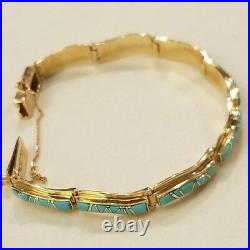 Rare Navajo 22Kt Gold Torquoise Bracelet
