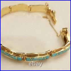 Rare Navajo 22Kt Gold Torquoise Bracelet