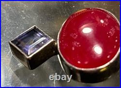 Rare Navajo Benjamin Piaso Jr Sterling 925 Silver Pendant Bloodstone With Amethyst